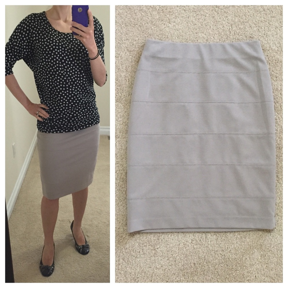 Alfani Light Gray Pencil Skirt